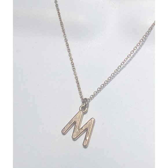 Gold Letter M Necklace - Picture 6 of 7